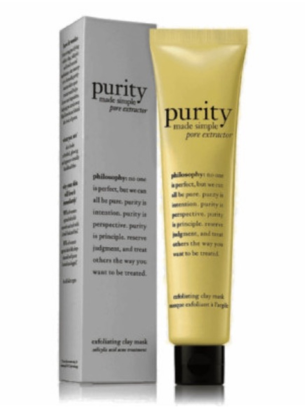 Philosophy Purity Made Simple Exfoliating Clay Mask - Yellow Tube with Gray Box
